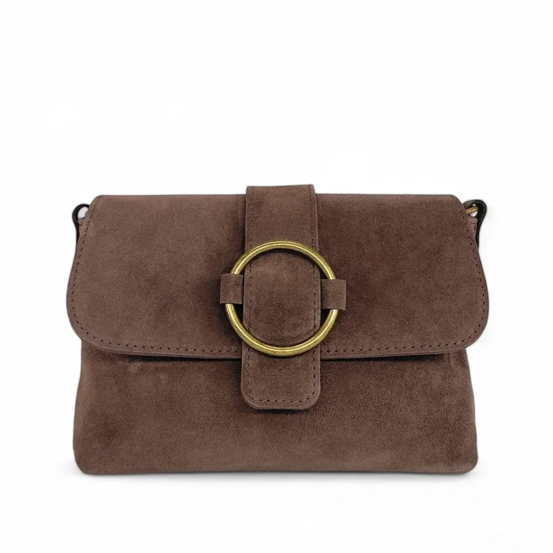 Sac à main en daim VERONE SUEDE Taupe foncé