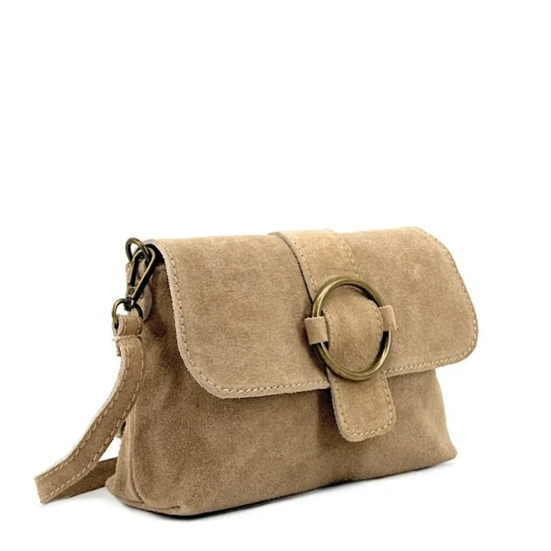 Sac à main en daim VERONE SUEDE Taupe clair