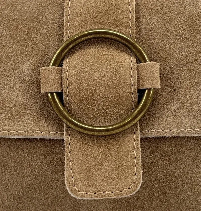 Sac à main en daim VERONE SUEDE Taupe clair