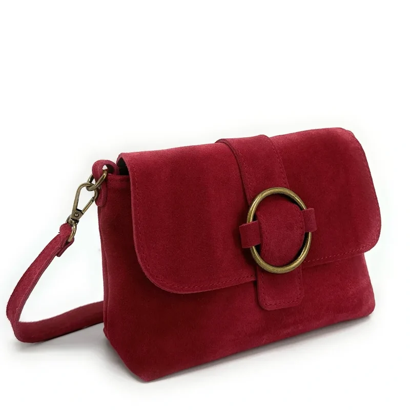 Sac à main en daim VERONE SUEDE Rouge foncé