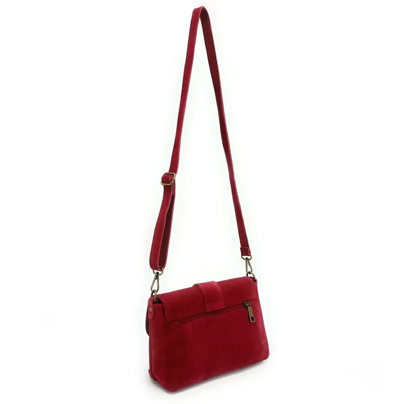 Sac à main en daim VERONE SUEDE Rouge foncé