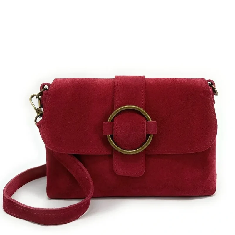 Sac à main en daim VERONE SUEDE Rouge foncé