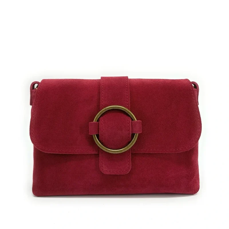 Sac à main en daim VERONE SUEDE Rouge foncé