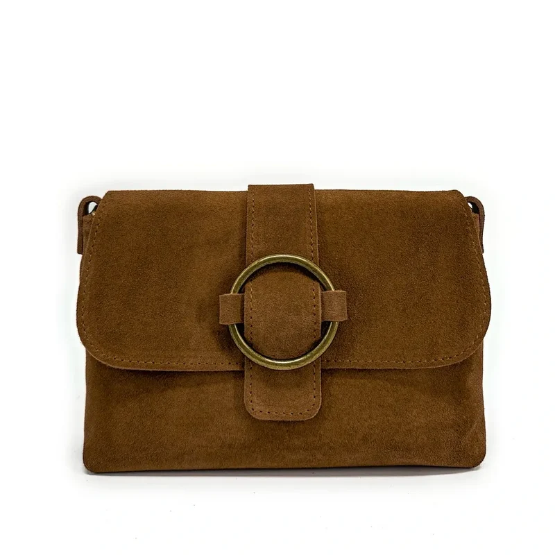 Sac à main en daim VERONE SUEDE Marron cannelle