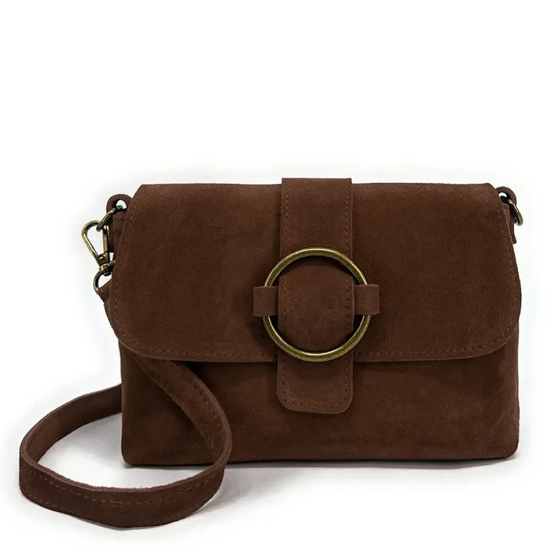 Sac à main en daim VERONE SUEDE Marron chocolat