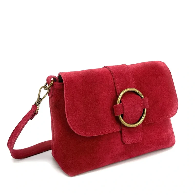 Sac à main en daim VERONE SUEDE Rouge magenta
