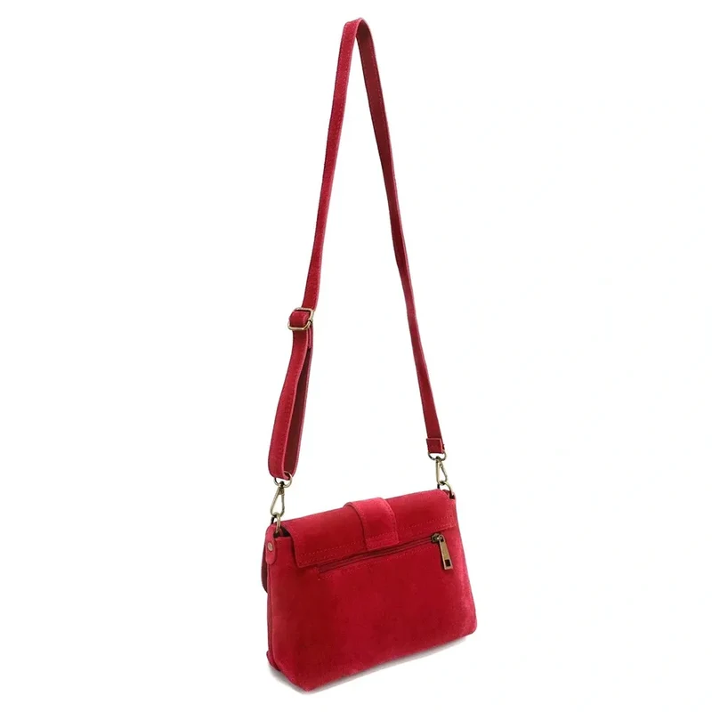 Sac à main en daim VERONE SUEDE Rouge magenta