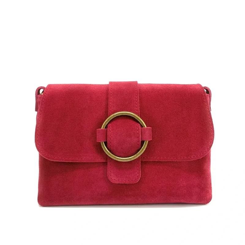 Sac à main en daim VERONE SUEDE Rouge magenta