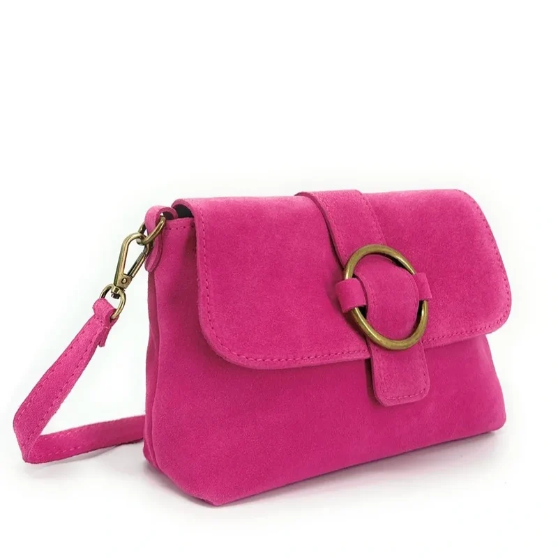 Sac à main en daim VERONE SUEDE Rose fuchsia