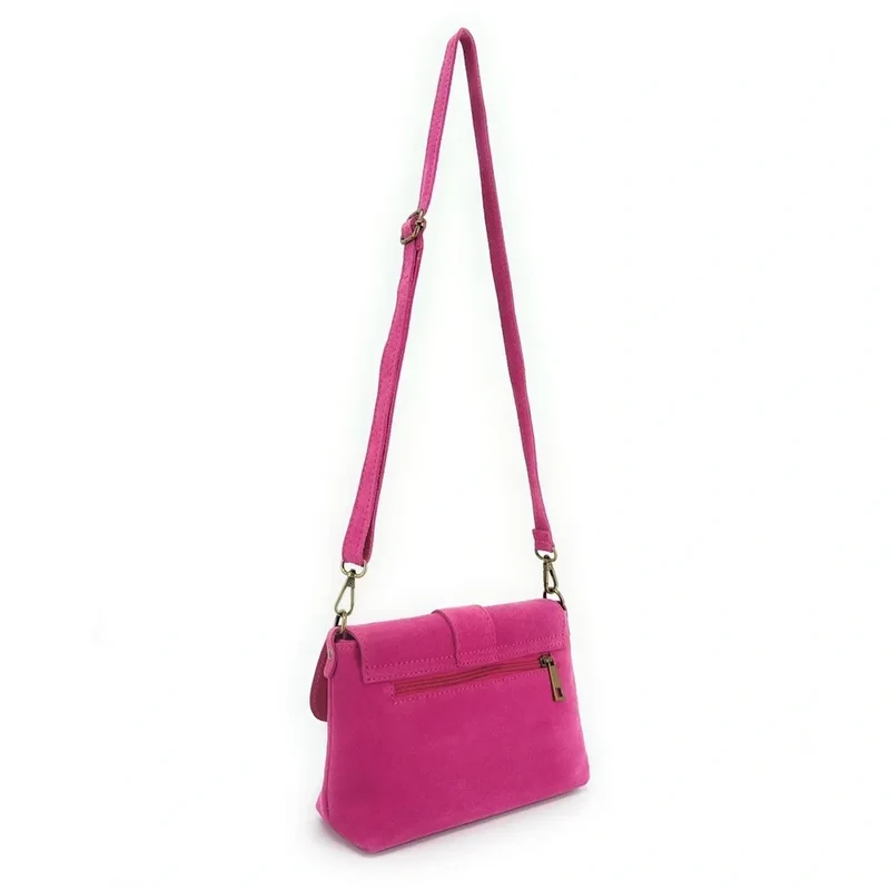 Sac à main en daim VERONE SUEDE Rose fuchsia