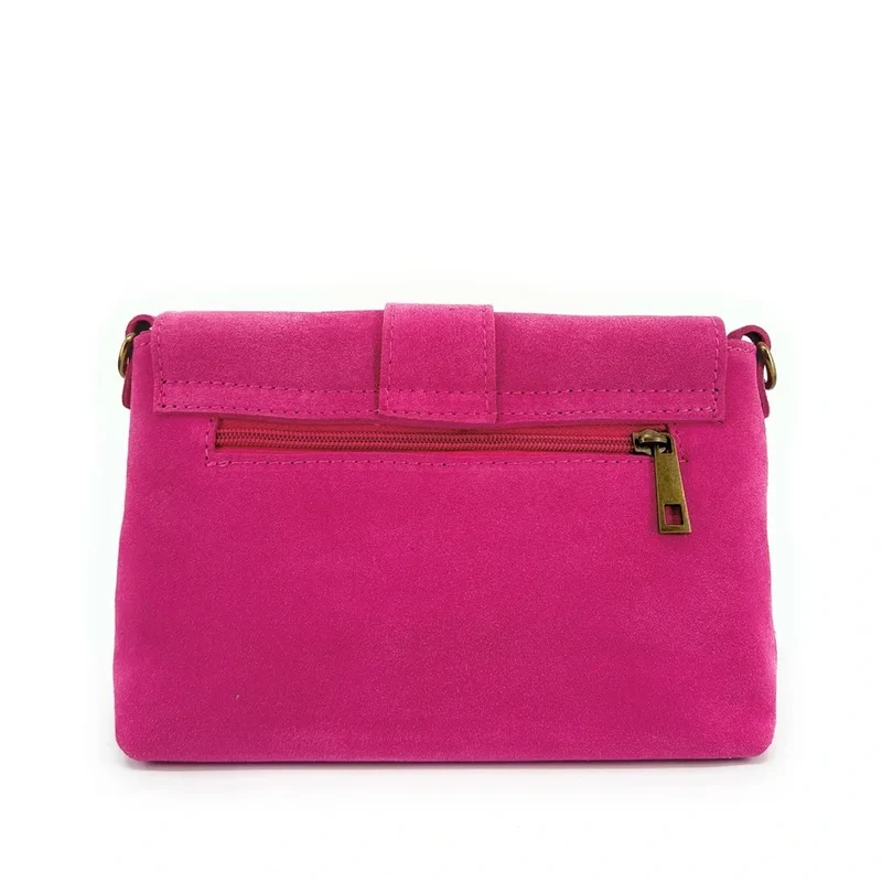 Sac à main en daim VERONE SUEDE Rose fuchsia
