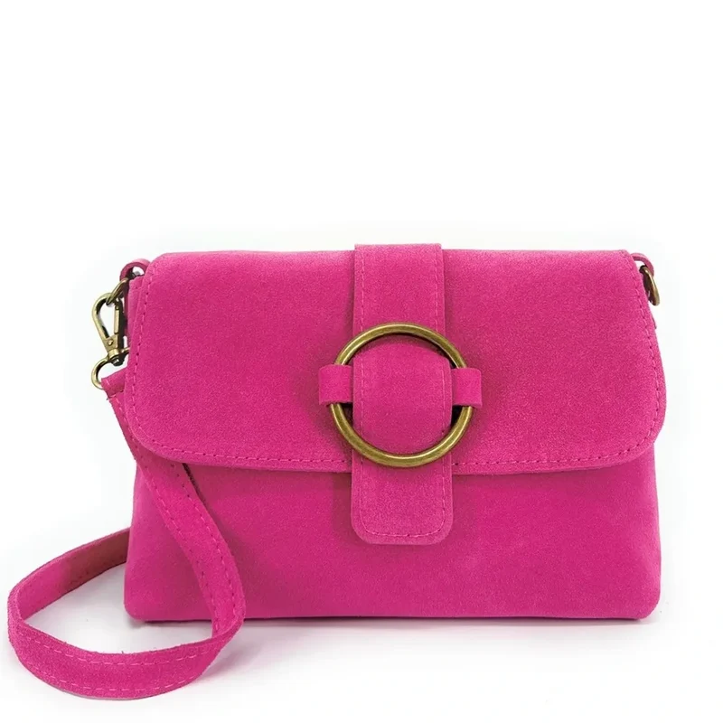 Sac à main en daim VERONE SUEDE Rose fuchsia