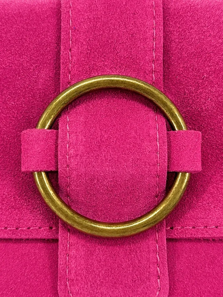 Sac à main en daim VERONE SUEDE Rose fuchsia