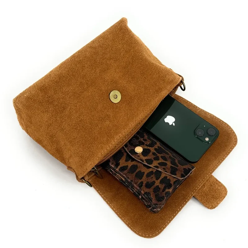 Sac à main en daim VERONE SUEDE Marron camel