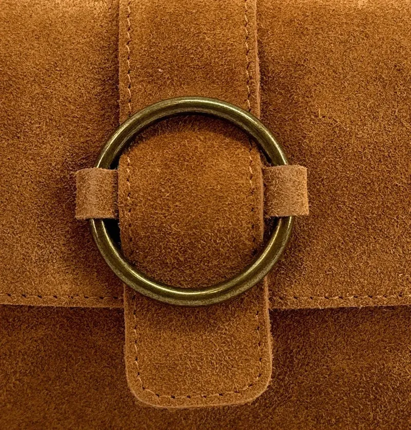 Sac à main en daim VERONE SUEDE Marron camel