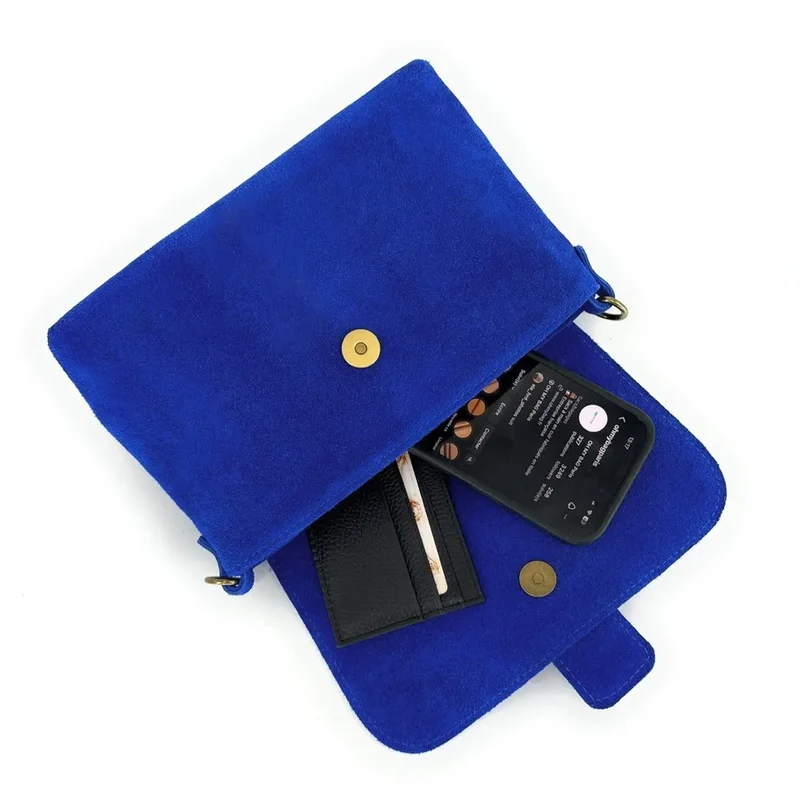 Sac à main en daim VERONE SUEDE Bleu roi