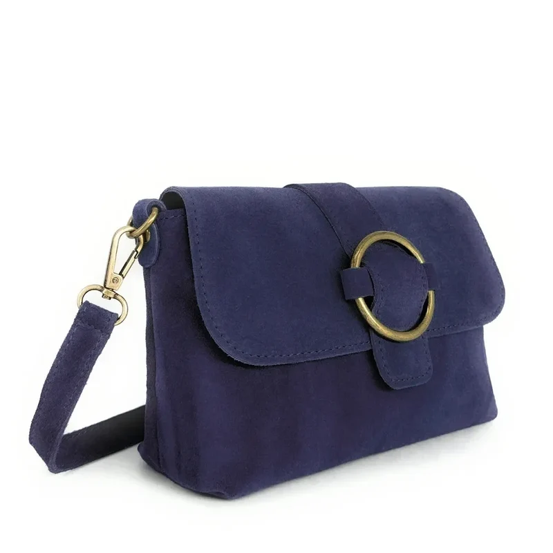 Sac à main en daim VERONE SUEDE Bleu profond
