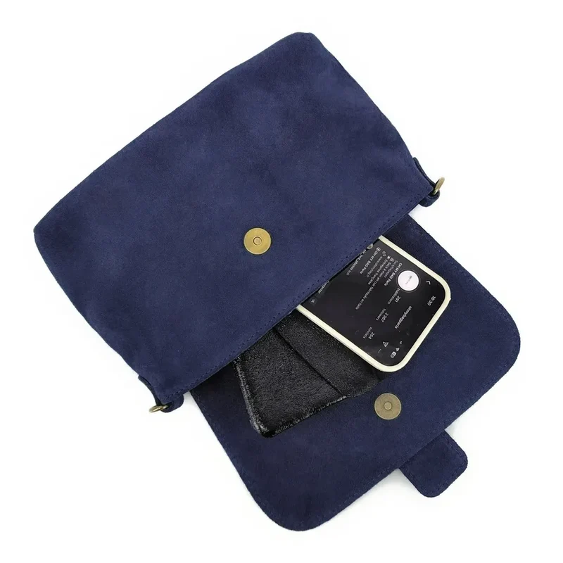 Sac à main en daim VERONE SUEDE Bleu profond