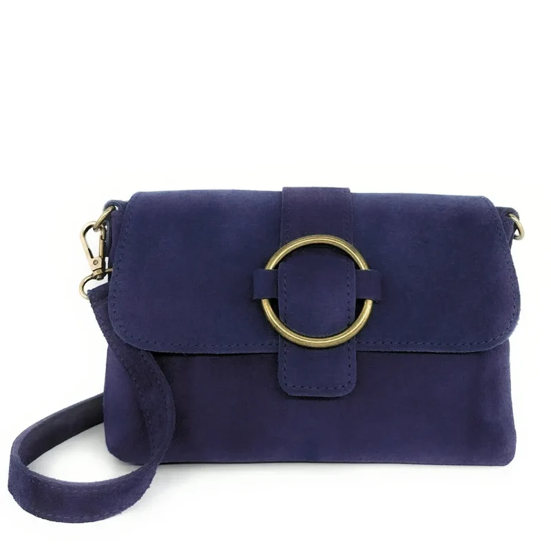 Sac à main en daim VERONE SUEDE Bleu profond