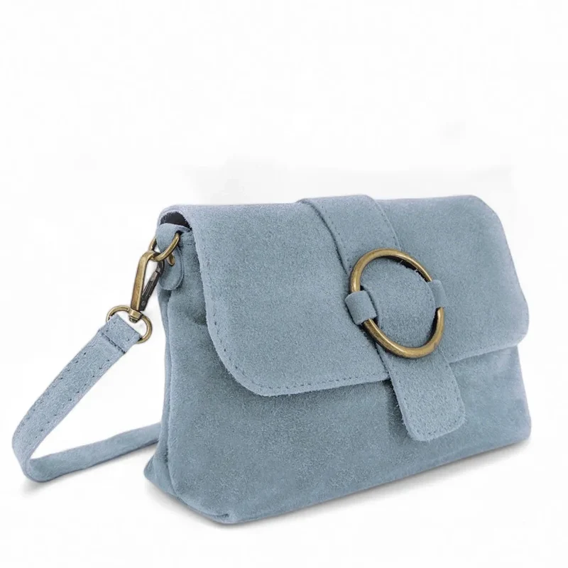 Sac à main en daim VERONE SUEDE Bleu pastel