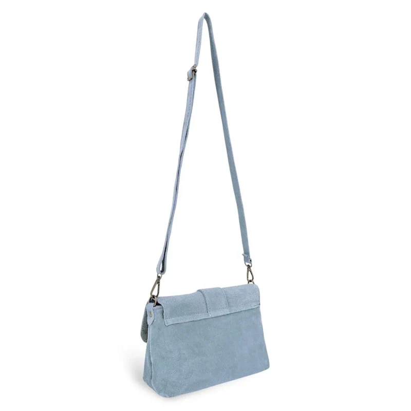 Sac à main en daim VERONE SUEDE Bleu pastel
