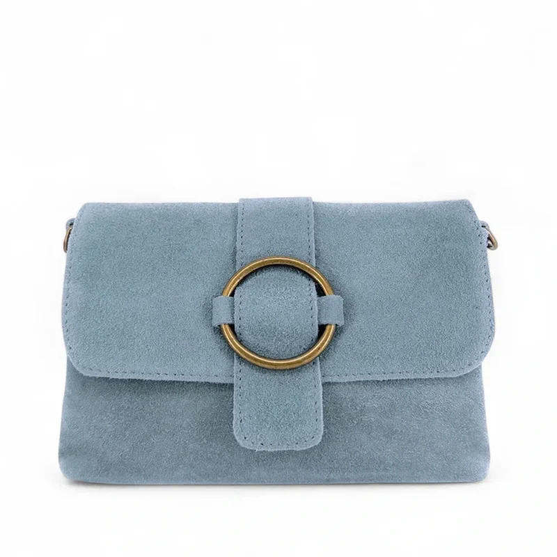 Sac à main en daim VERONE SUEDE Bleu pastel
