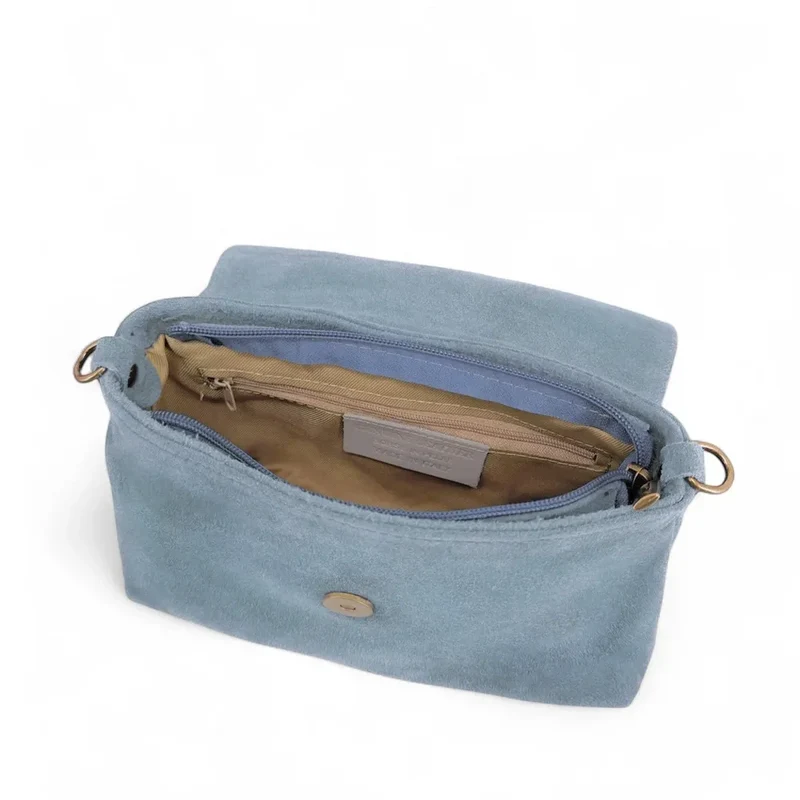 Sac à main en daim VERONE SUEDE Bleu pastel