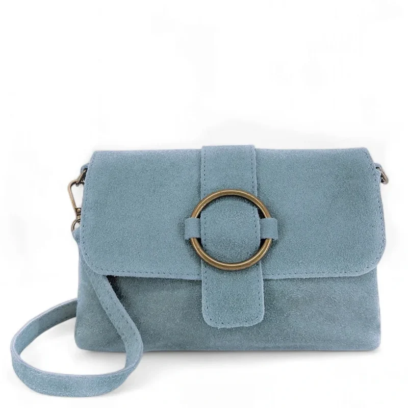Sac à main en daim VERONE SUEDE Bleu pastel