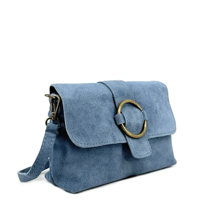 Sac à main en daim VERONE SUEDE Bleu denim