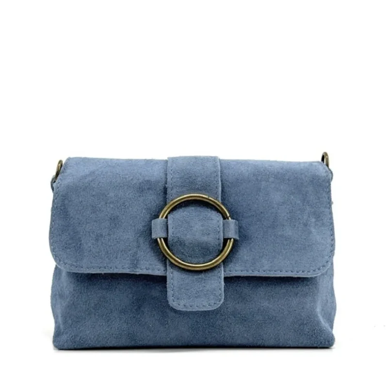 Sac à main en daim VERONE SUEDE Bleu denim
