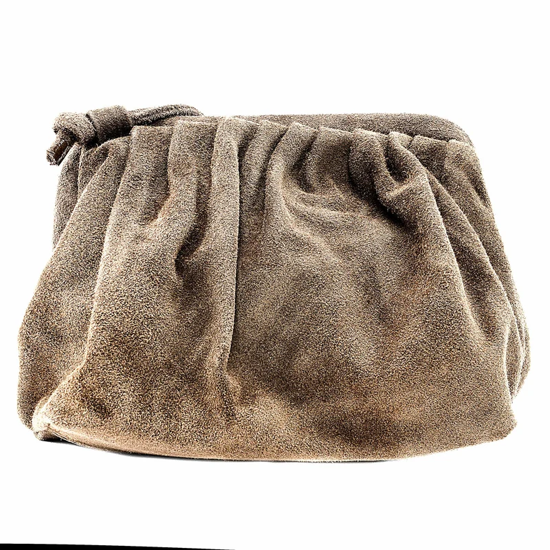 Sac à main pouch en daim BRASILIA Taupe