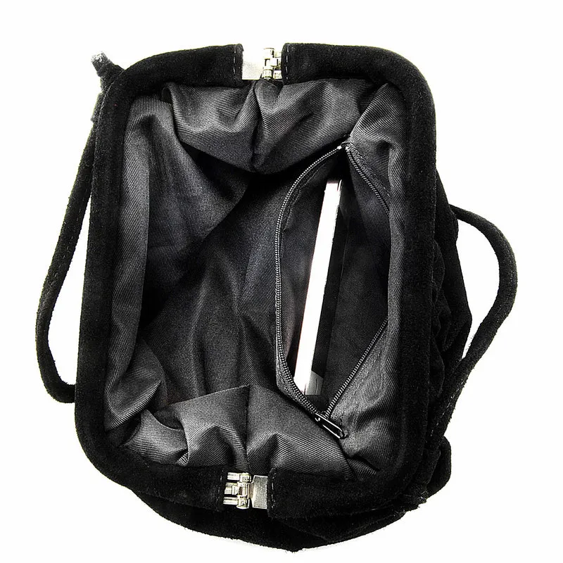Sac à main pouch en daim BRASILIA Noir