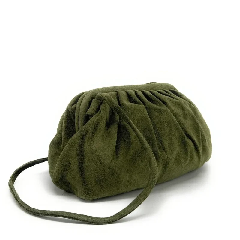 Sac à main pouch en daim BRASILIA Kaki