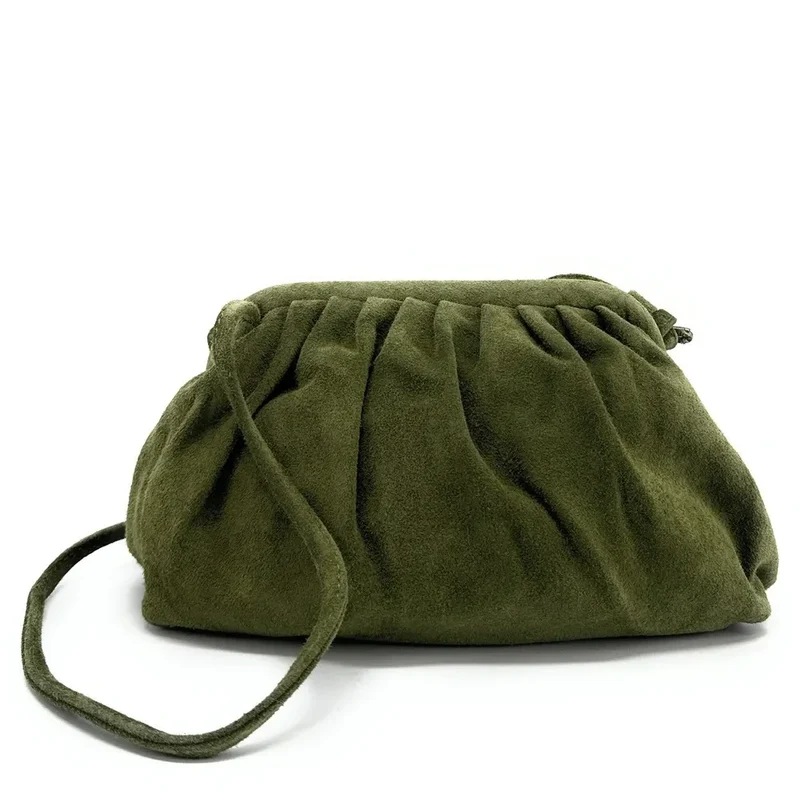 Sac à main pouch en daim BRASILIA Kaki