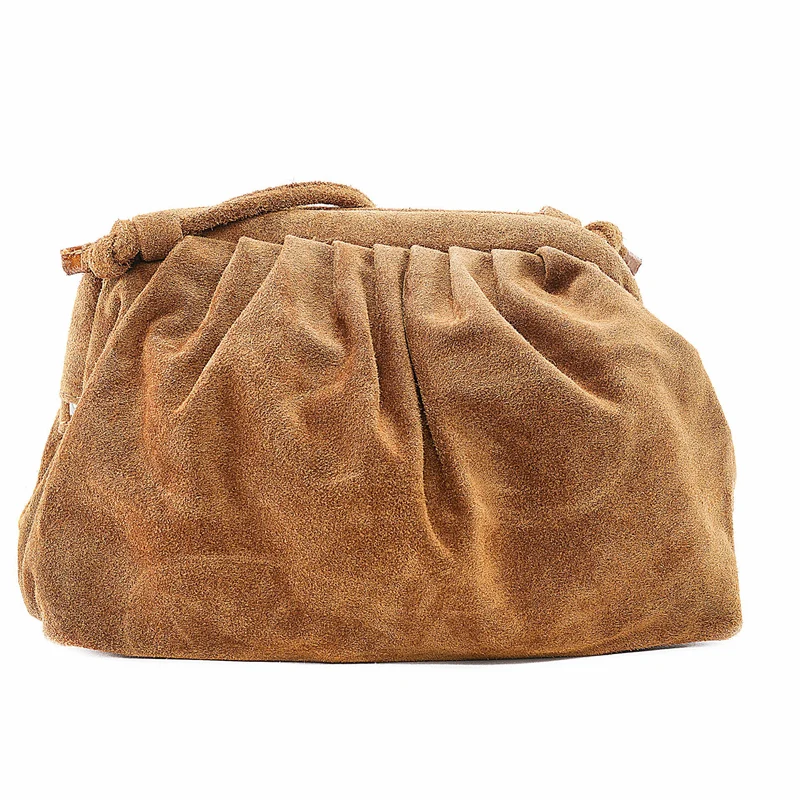 Sac à main pouch en daim BRASILIA Cognac