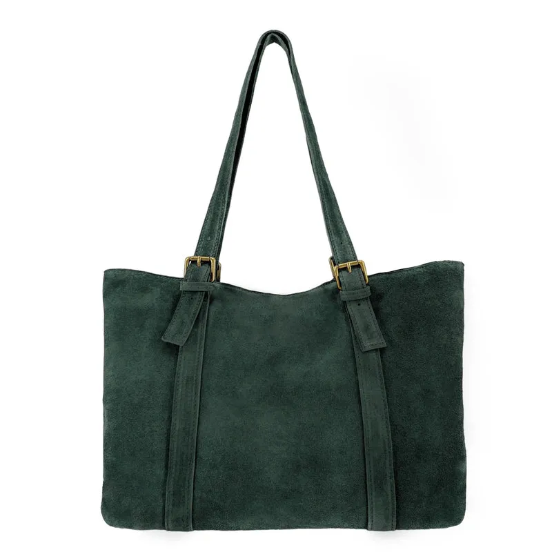 Sac cabas en daim TOKYO Vert forêt