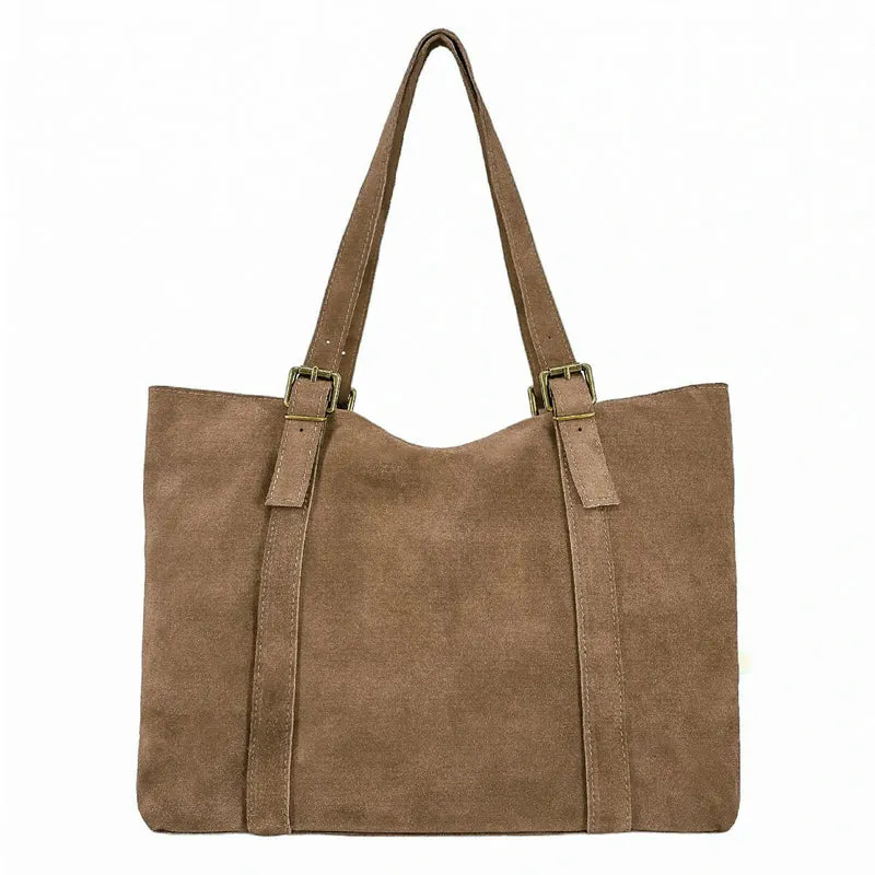 Sac cabas en daim TOKYO Taupe - Précommande