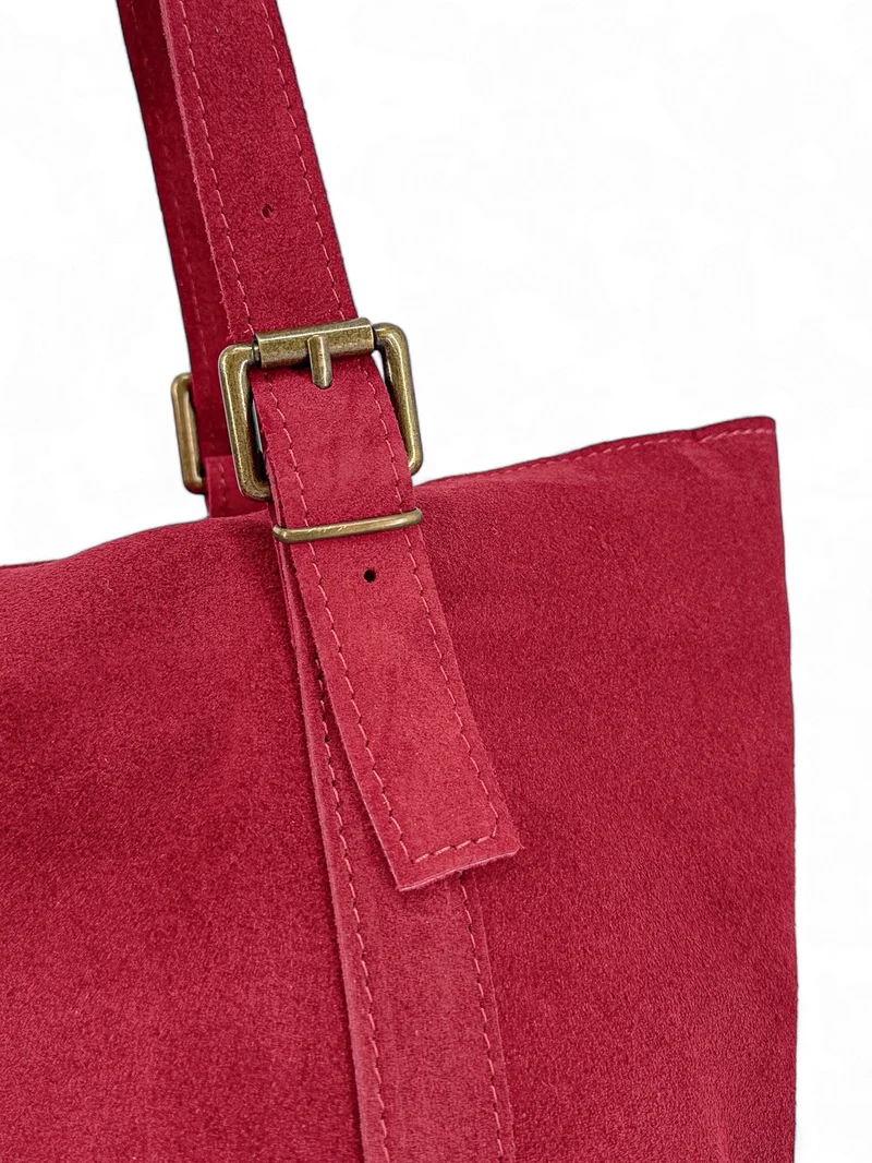 Sac cabas en daim TOKYO Rouge garance