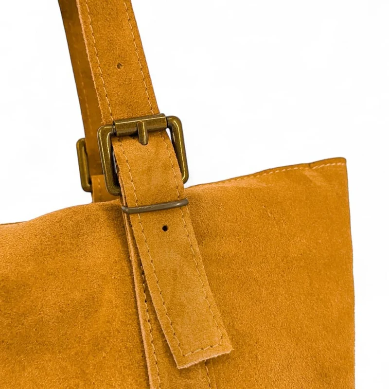 Sac cabas en daim TOKYO Jaune tournesol