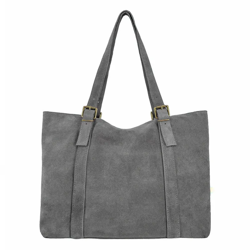 Sac cabas en daim TOKYO Gris pigeon