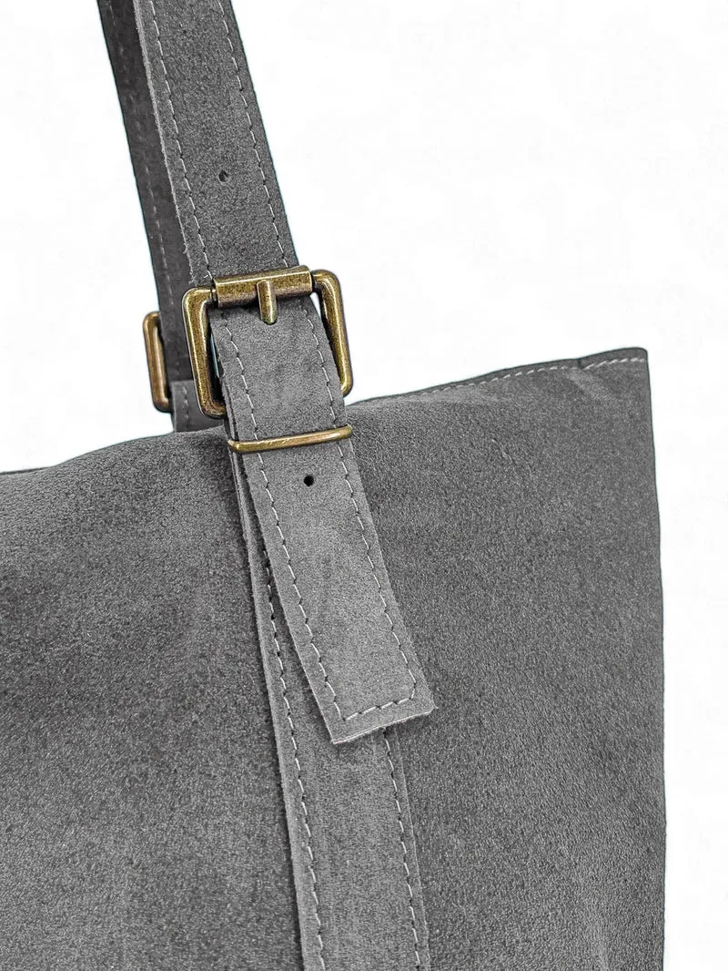 Sac cabas en daim TOKYO Gris pigeon
