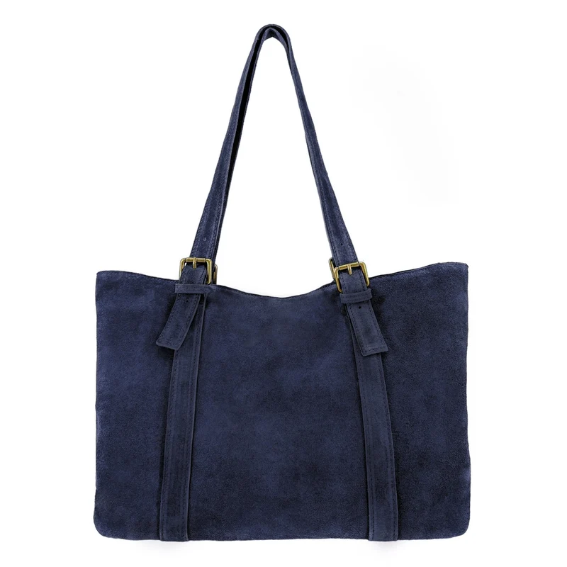 Sac cabas en daim TOKYO Bleu marine