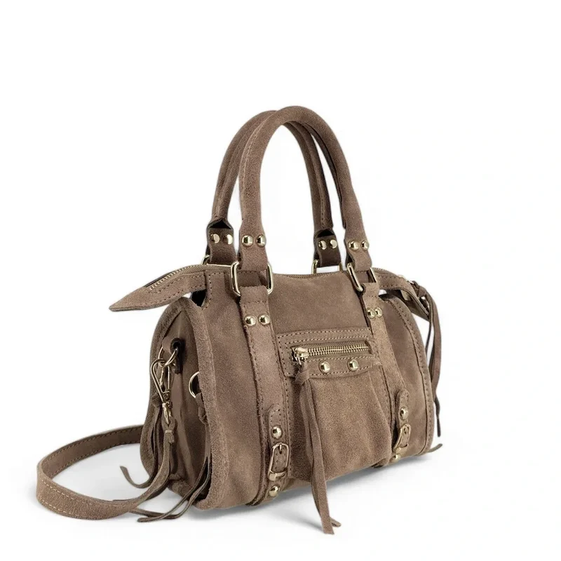 Mini-sac en daim STORM SUEDE NANO Taupe foncé