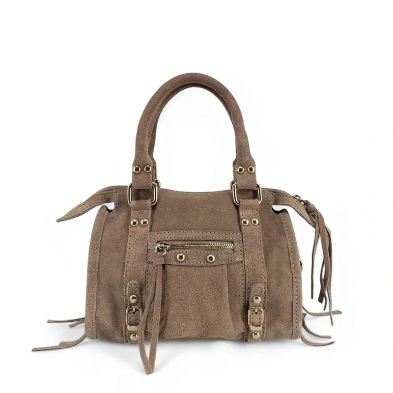 Mini-sac en daim STORM SUEDE NANO Taupe foncé