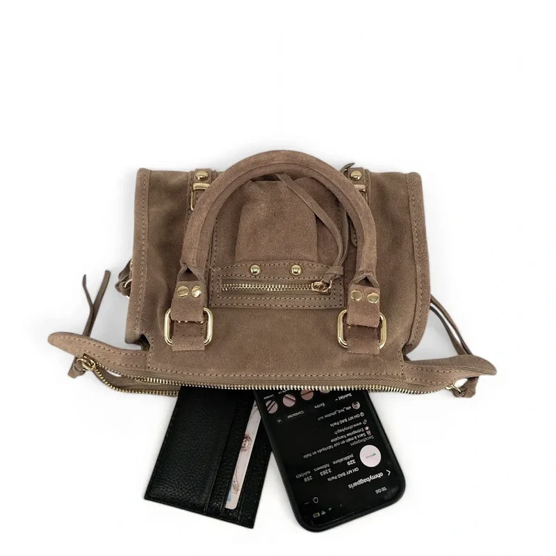 Mini-sac en daim STORM SUEDE NANO Taupe foncé