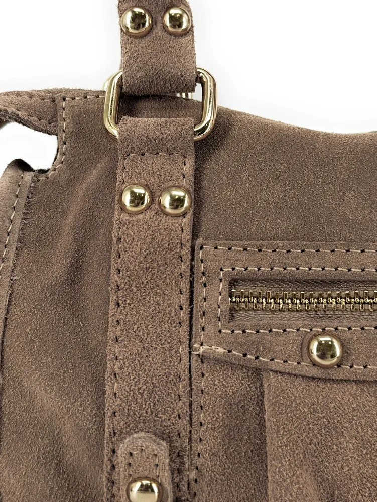 Mini-sac en daim STORM SUEDE NANO Taupe foncé