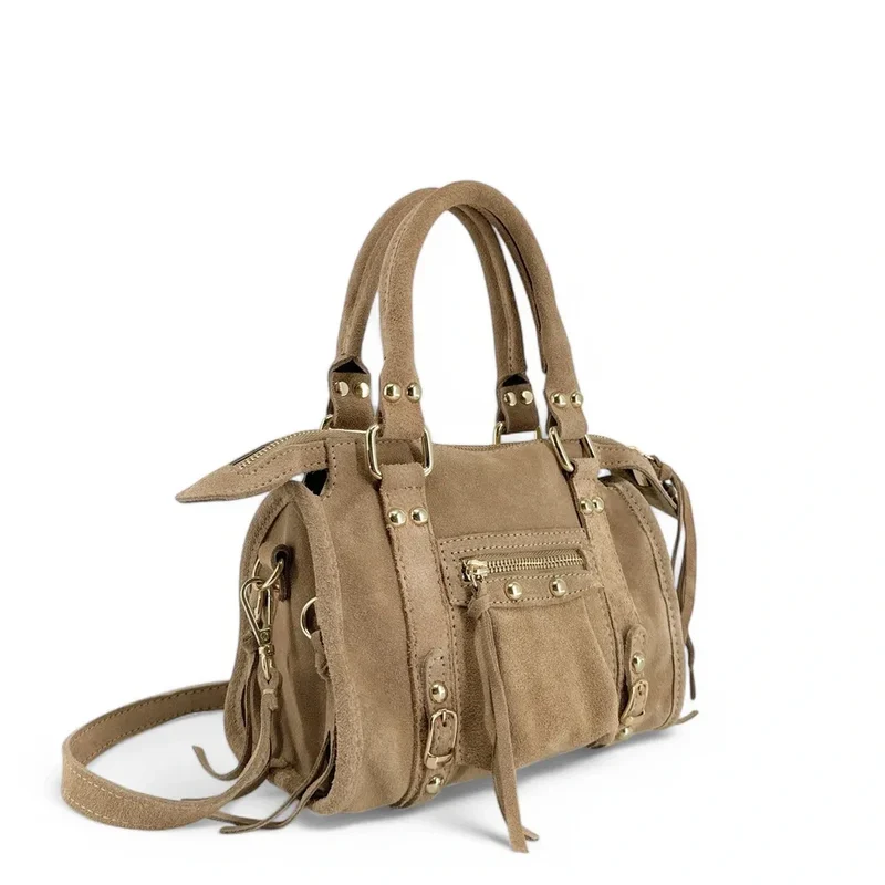 Mini-sac en daim STORM SUEDE NANO Taupe clair