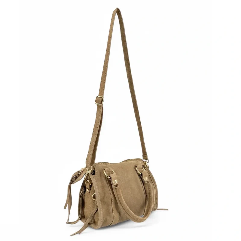 Mini-sac en daim STORM SUEDE NANO Taupe clair