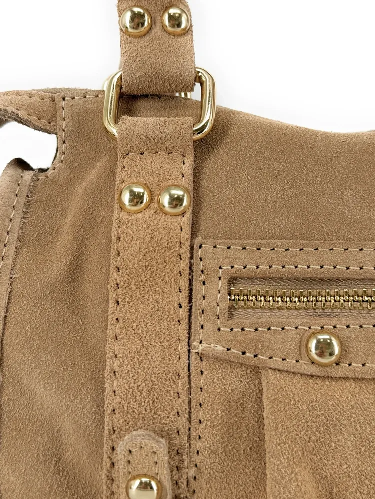 Mini-sac en daim STORM SUEDE NANO Taupe clair