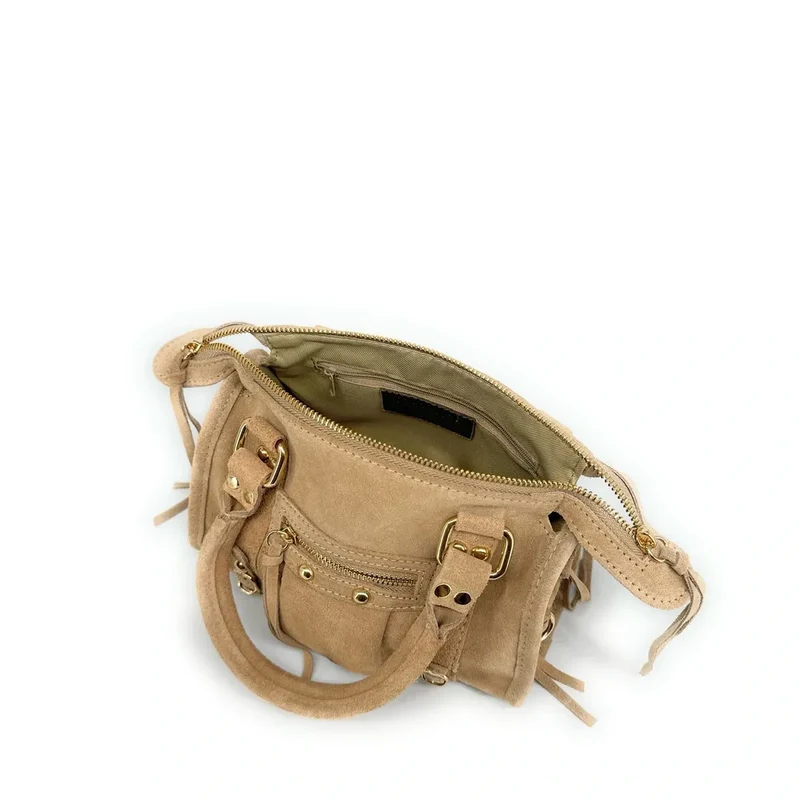 Mini-sac en daim STORM SUEDE NANO Taupe clair